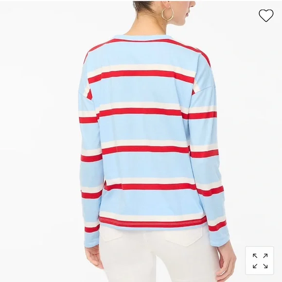 #930 NWT Striped Long Sleeve Pocket Tee Small - Picture 3 of 4